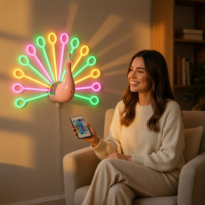 Peacock Wall Lamp Pink Modern Lighting Fixture